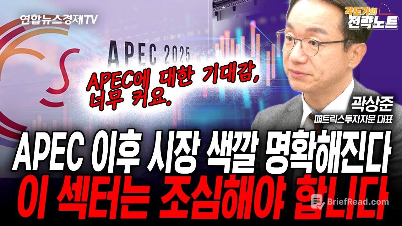 [각도기의 전략노트] APEC 이후 시장의 색깔 명확해진다, 이 섹터는 조심해야 합니다 (곽상준) | 인포맥스라이브 251028