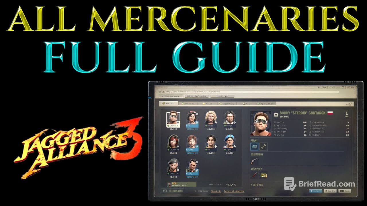 ALL MERCENARIES / MERCS Explained - Jagged Alliance 3 Guide