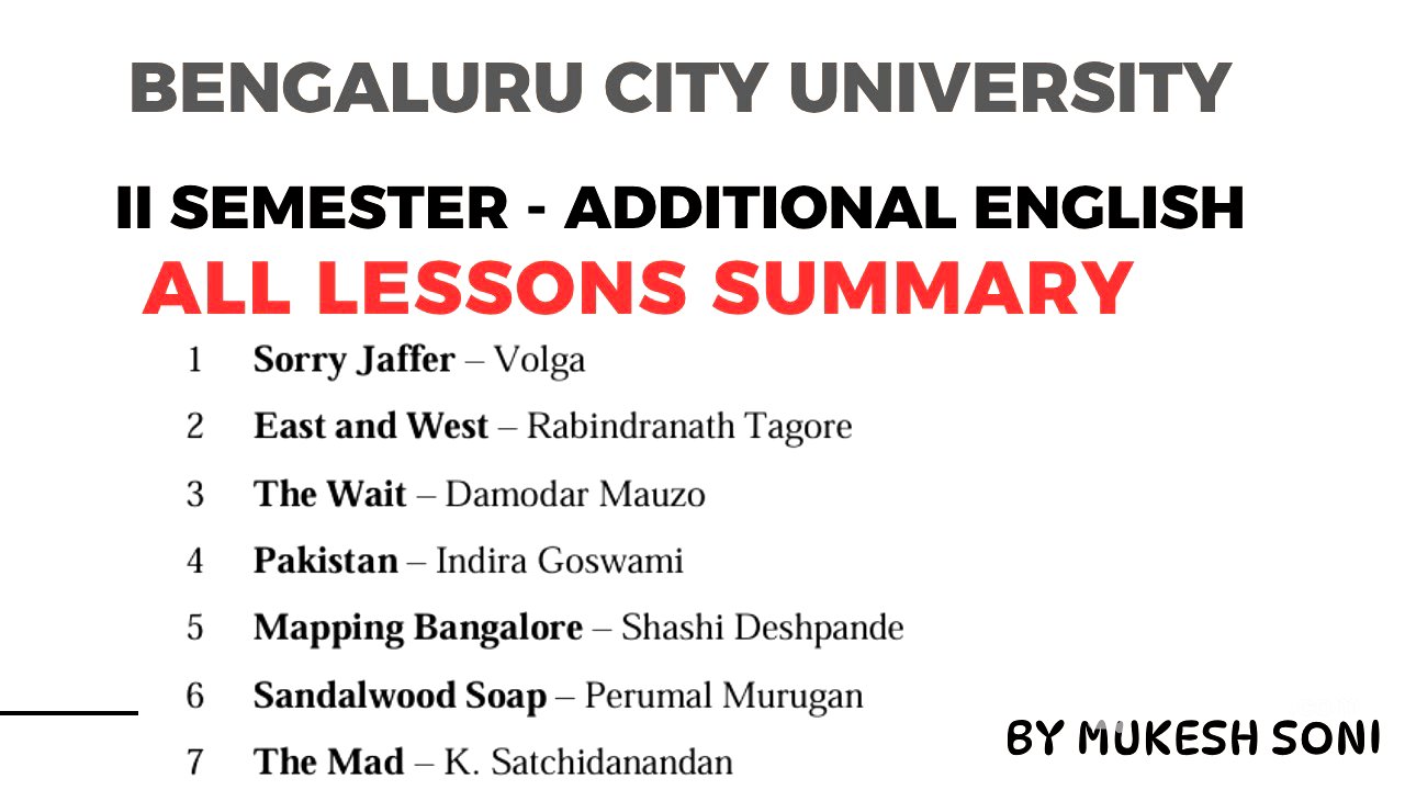 BCU- 2nd Sem. Additional English- All Lessons Summary