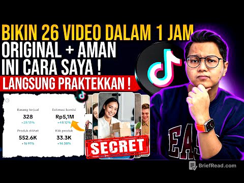 CARA CEPAT BIKIN 26 VIDEO DALAM 1 JAM KONTEN ORIGINAL, INI RAHASIA SAYA GAJIAN 5 JUTA/HARI DI TIKTOK