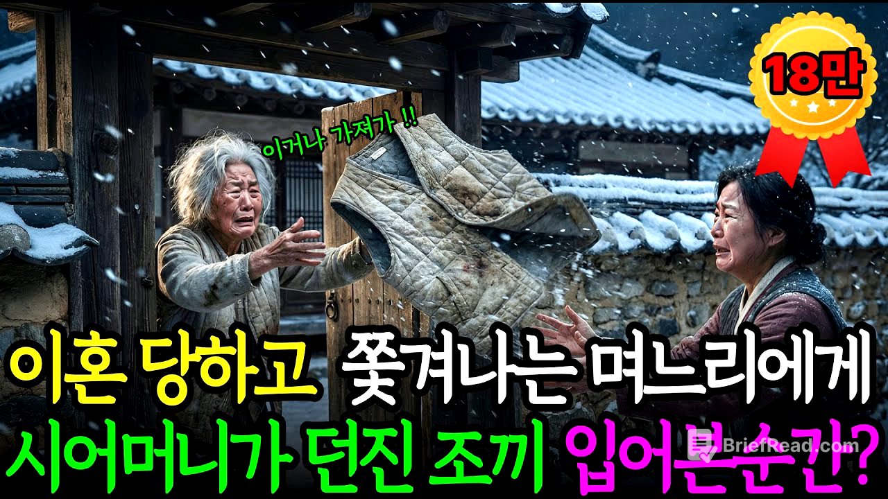 [시니어감동사연] 이혼당하고 쫓겨나는 며느리에게 시어머니가 던진 낡은 누빔 조끼, 입어본 순간 심장이 멎을 뻔했습니다 | 오디오북 | 노후사연 | 감동사연 | 충격실화 | 막장사연