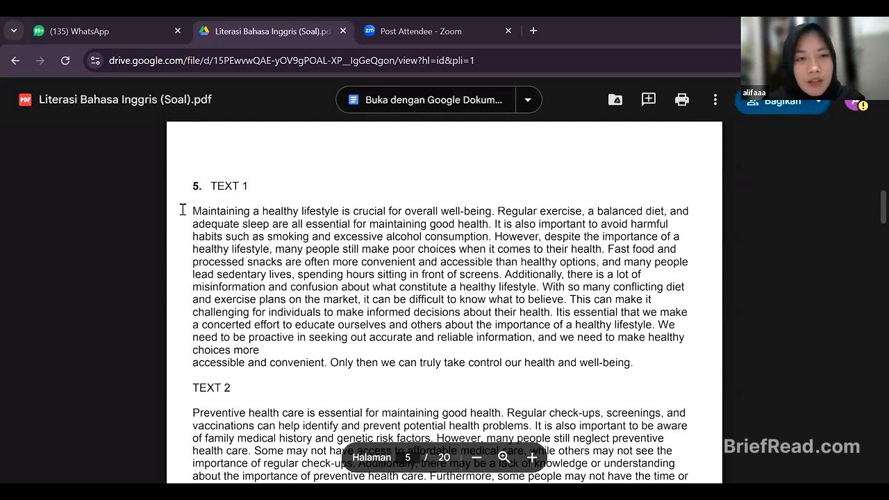 Live Class Literasi Bahasa Inggris Zypia (Kak Alifa)