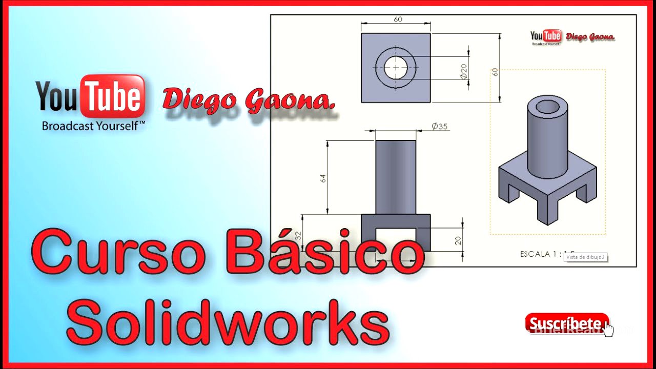 Tutorial Curso Básico en Solidworks Principiantes 1 | Diego Gaona