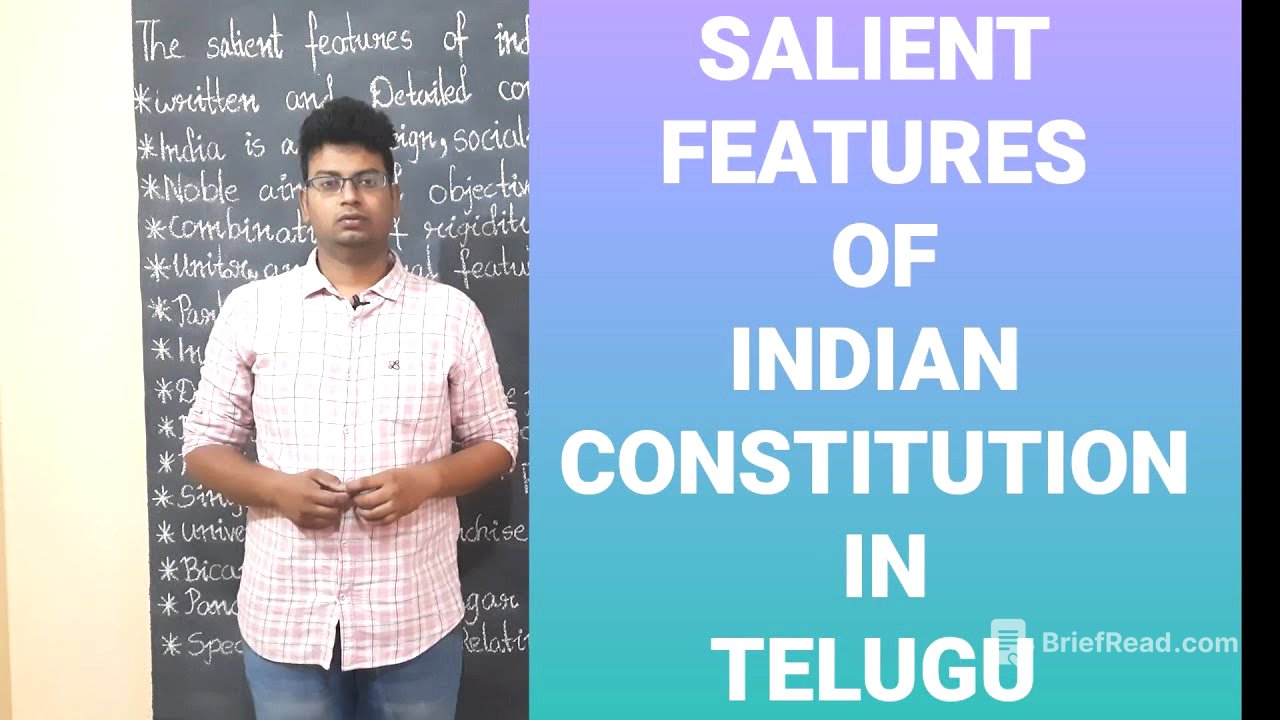 SALIENT FEATURES OF INDIAN CONSTITUTION IN TELUGU|#civics #political_science