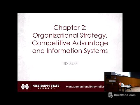 BIS 3233 - Chapter 2: Organizational Strategy, Competitive Advantage and Information Systems