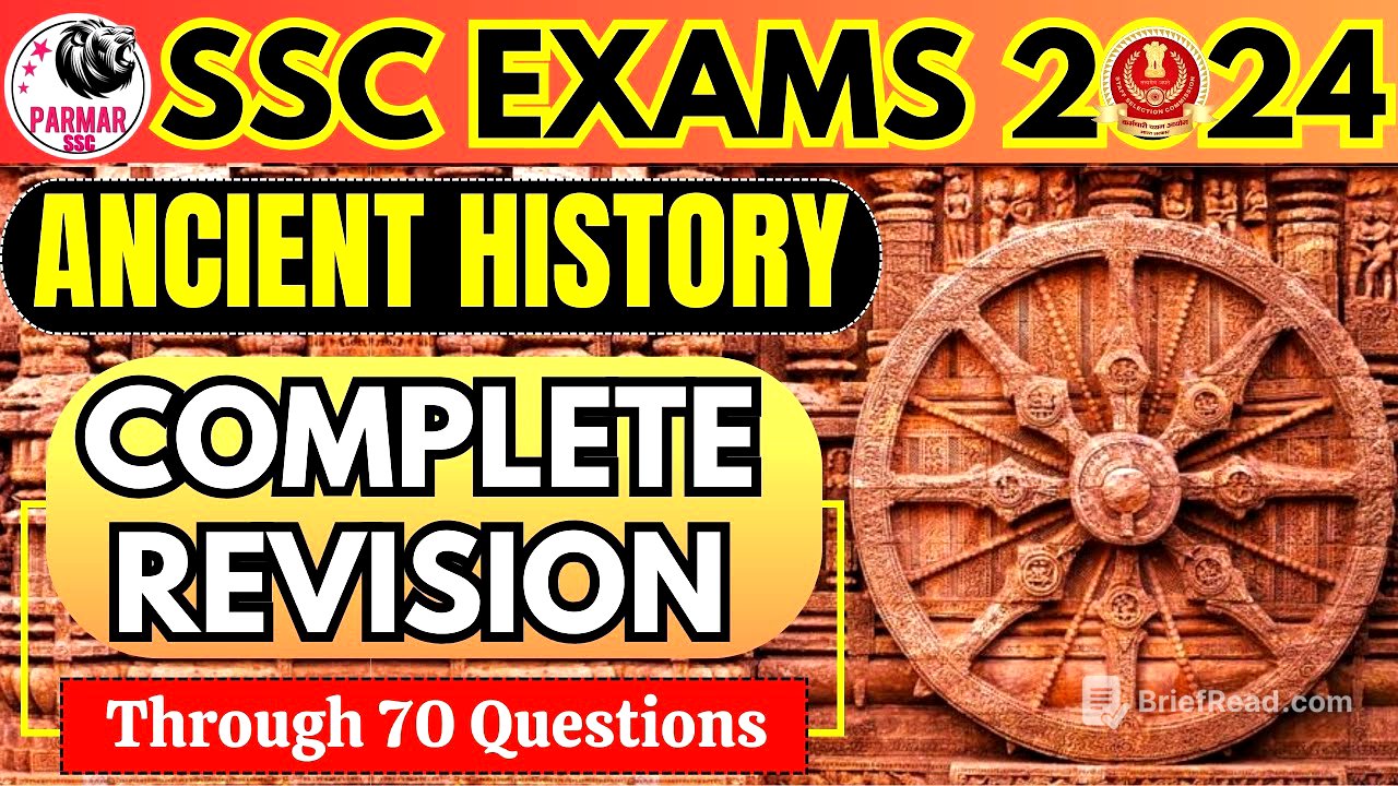 COMPLETE ANCIENT HISTORY REVISION FOR SSC EXAMS | TOP 70 QUESTIONS | SSC GK | Parmar SSC