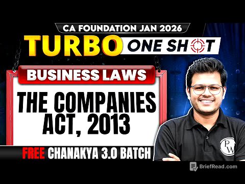 CA Foundation Business Laws: The Companies Act, 2013 | Turbo Series | CA Chaitanya Jain Sir