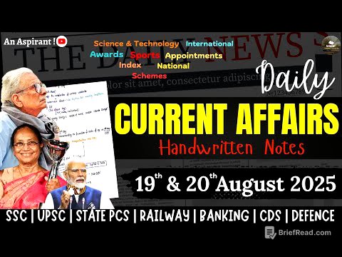 20th-19th August 2025 || Daily current affairs || Handwritten notes || An Aspirant !