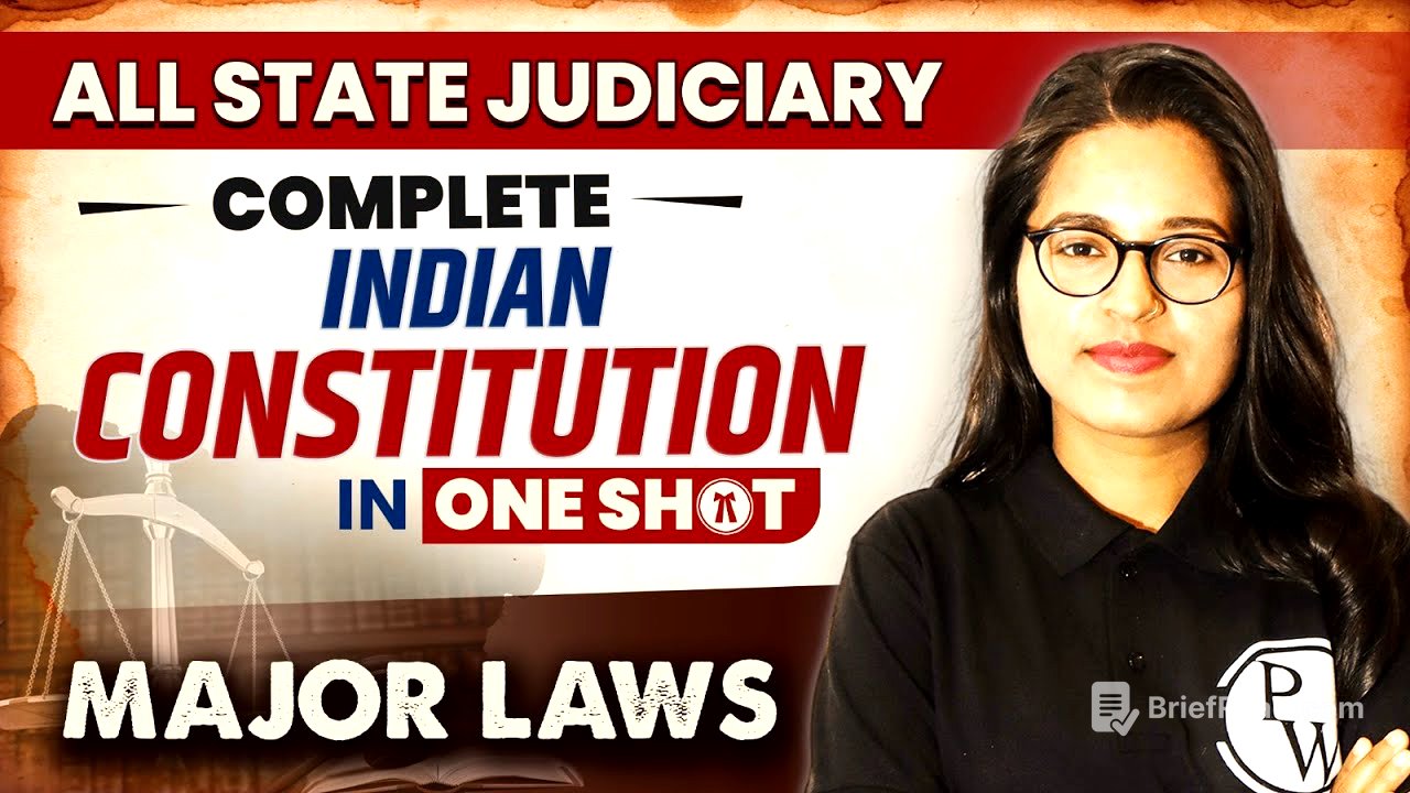 Indian Constitution (One Shot) | Major Law | State Judiciary Exam