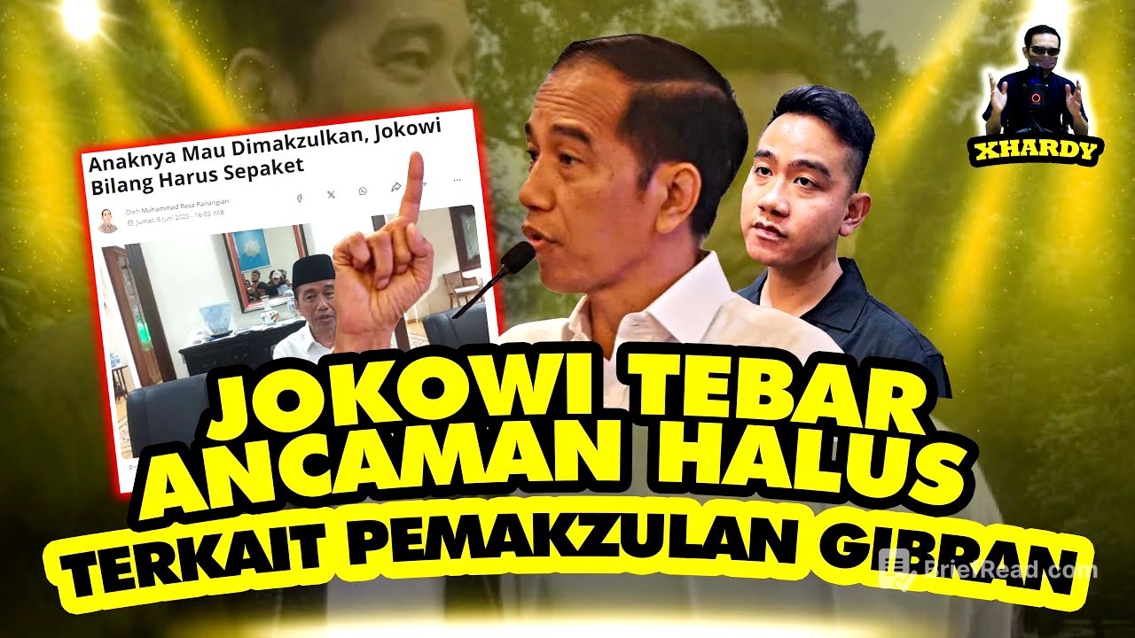 Xhardy: MULAI PANIK, JOKOWI BERI ANCAMAN HALUS, GIBRAN MAU DIMAKZULKAN