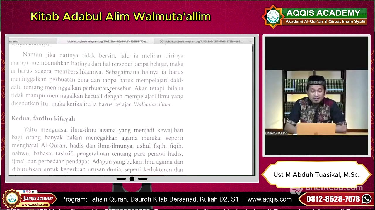 Adab Alim Wal Muta'alim Imam Nawawi 16-25