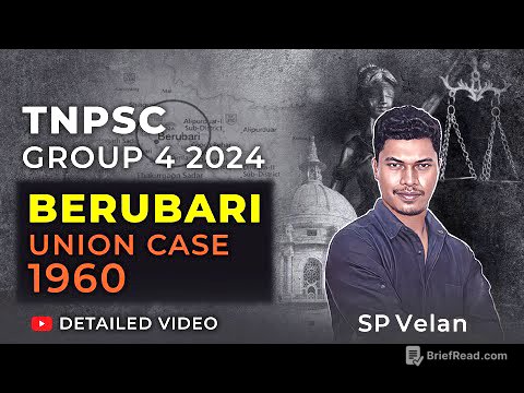 TNPSC Group 4 2024 | Berubari Union Case 1960 | Detailed Video | SP Velan | Veranda Race