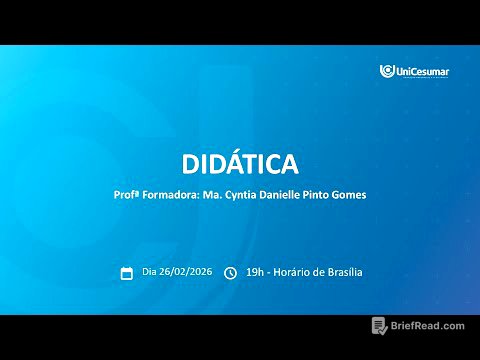 1ª AULA AO VIVO: DIDÁTICA