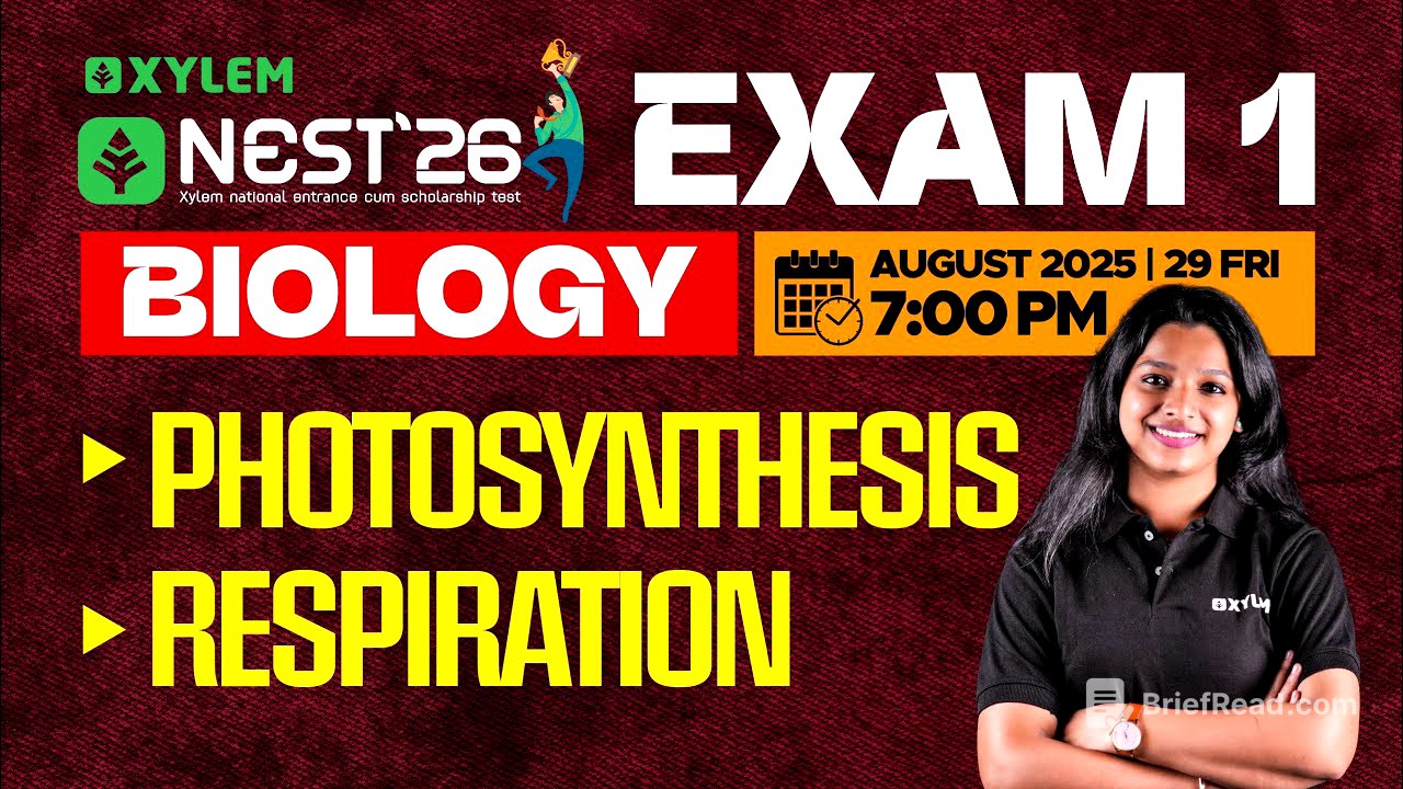 NEST 26 Exam 1: Biology - Photosynthesis | Respiration | Xylem NEST