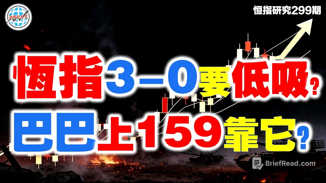 【恆指下週點睇】299期 I 恆指低吸機會就來，3-0等確認？  巴巴返回159要靠它......  #恒指 #阿里巴巴 #港股 #ai炒股