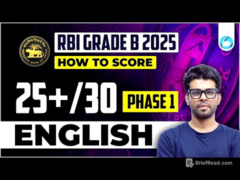 English Strategy for RBI Grade B 2025 Phase 1 | How to Score 25+/30