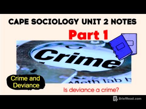 Cape Sociology Crime and Deviance Part 1 I Lessen 3 I SLC