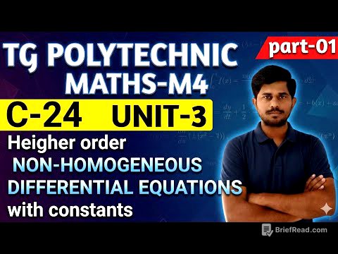 C-24Polytechnic MATHS-M4/UNIT-3/NON HOMOGENEOUS D.E with constants/TG/@naveenreddyMATH 