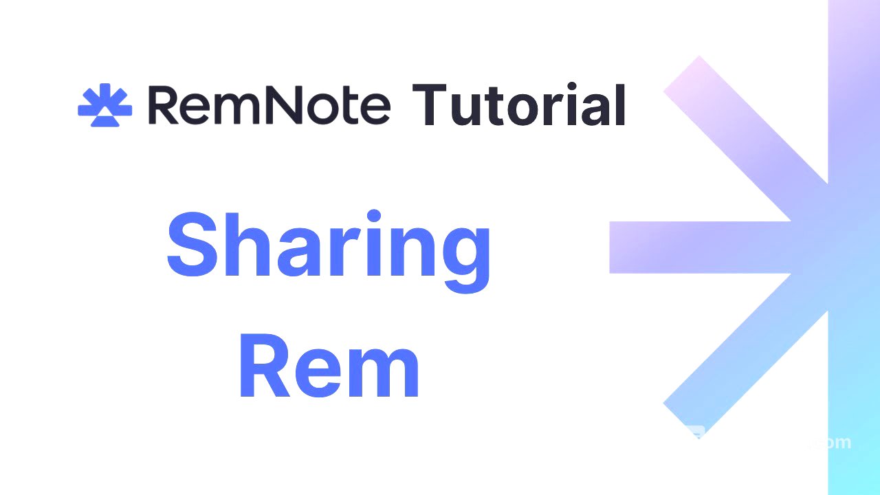 RemNote Tutorial - Sharing Rem