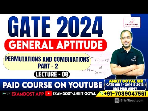 Permutations and combinations - II | General Aptitude | GATE 2024 | Ankit Goyal | One Man Army