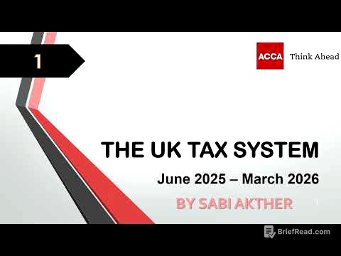 ACCA I Taxation (TX-UK) I UK Tax System - TX Lecture 1 I FA 2024