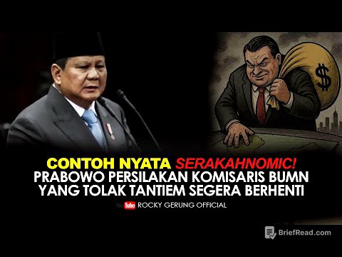 CONTOH NYATA SERAKAHNOMIC! PRABOWO PERSILAKAN KOMISARIS BUMN YANG TOLAK TANTIEM SEGERA BERHENTI