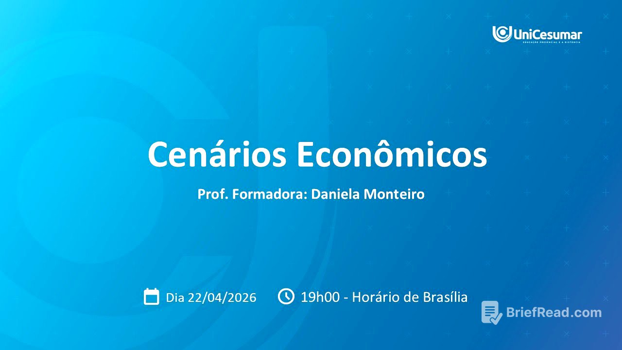 Aula ao vivo 4 I Cenários Econômicos