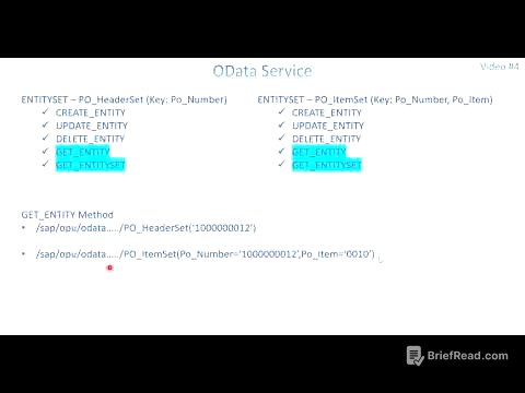 Video 4: OData Service  - Association & Navigation