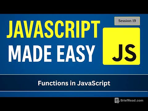 Functions in JavaScript | JavaScript Made Easy - Session 19