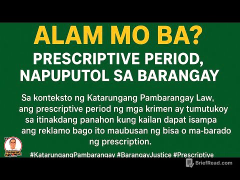 Bakit humihinto ang Prescriptive Period kapag nasa Barangay?
