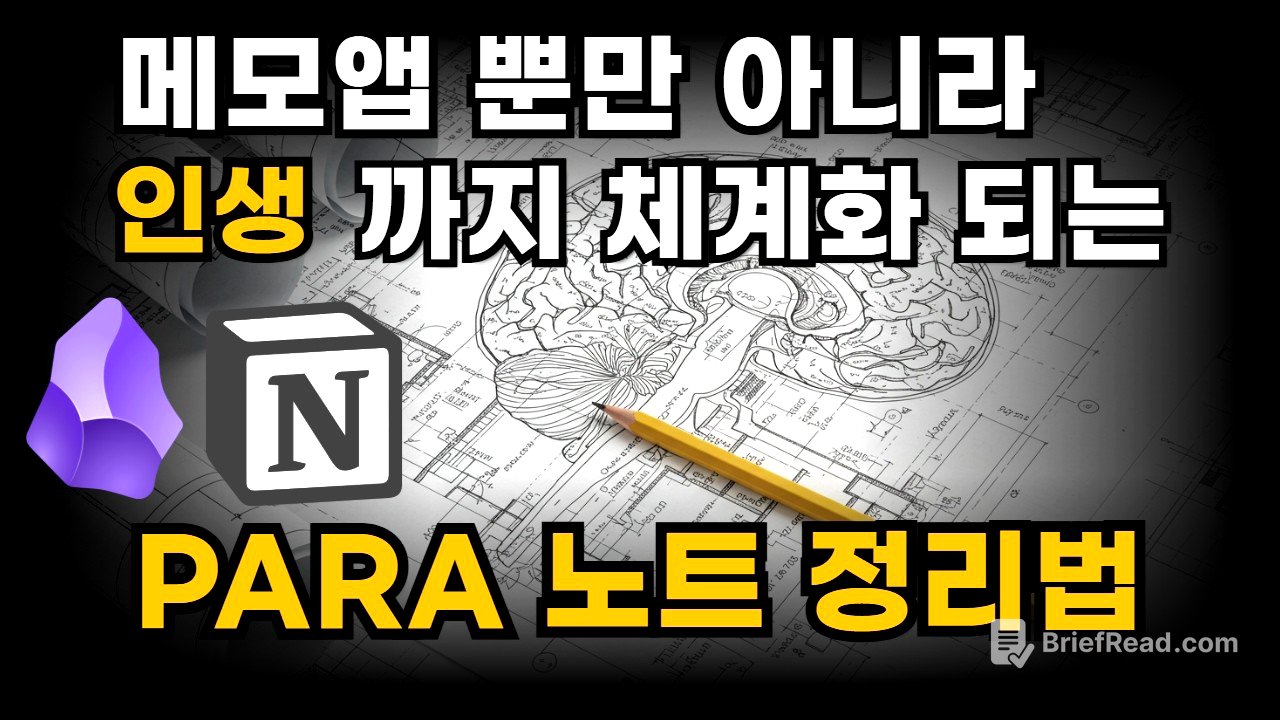 어떤 노트앱이든 삶을 체계화 하는 검증된 방식 "PARA 메모 정리법"