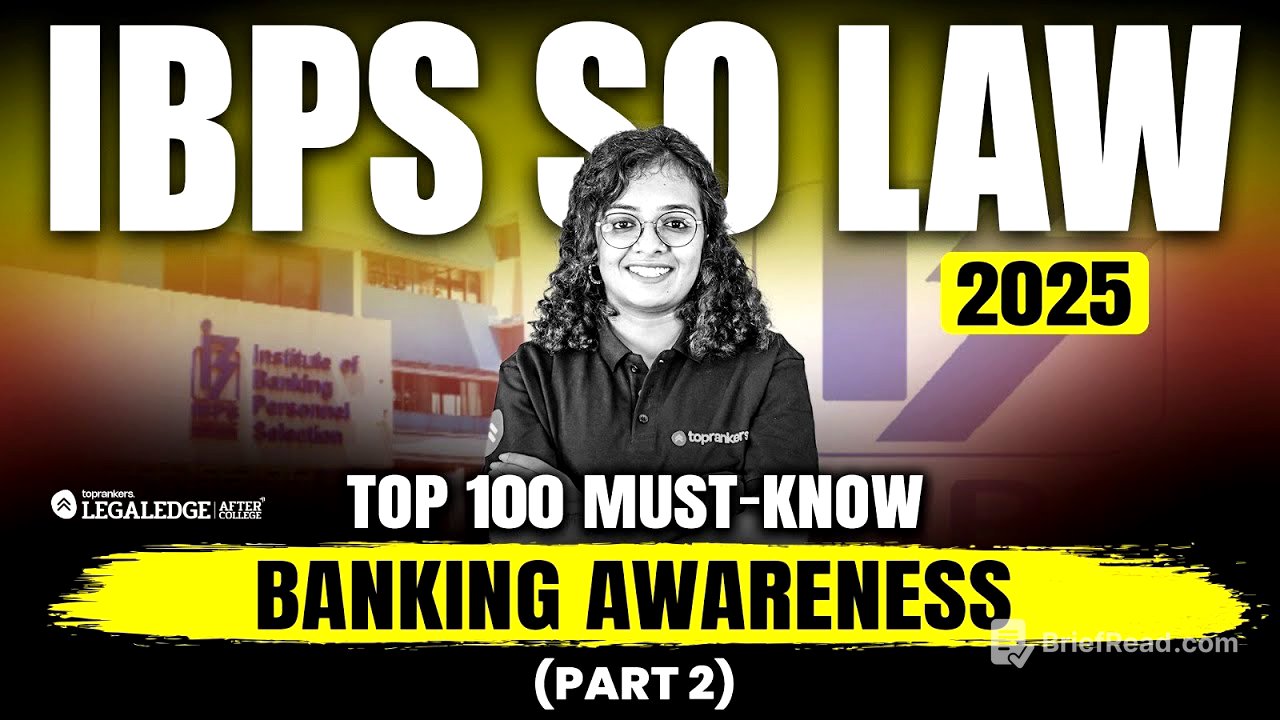 IBPS SO Law 2025: Top 100 Must-Know Banking Awareness Questions