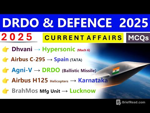 DRDO & DEFENCE CURRENT AFFAIRS 2025 | MISSILE, AIRCRAFT, NAVY, ARMY UPDATES | SSC, RAILWAY, DEFENCE
