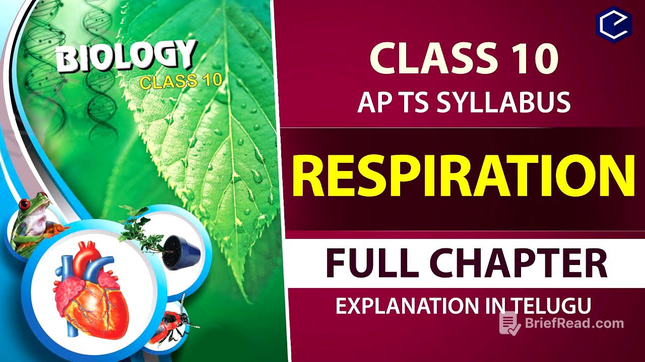 #Respiration Full chapter Explanation in Telugu | 10th biology Ch 2 | AP & TS syllabus |10th Biology