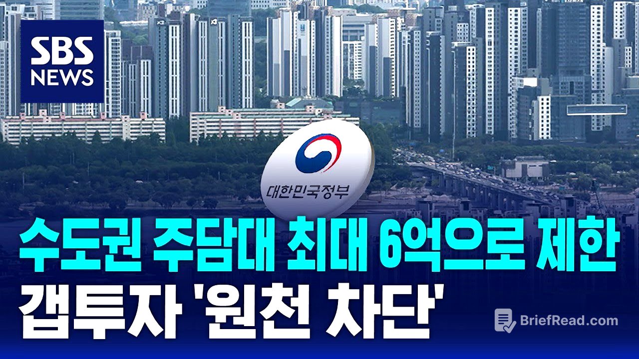 수도권 주담대 최대 6억으로 제한…갭투자 '원천 차단' / SBS