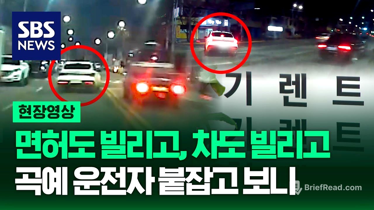 면허증 도용해 렌터카 빌린 간 큰 10대, 뒤쫓는 경찰차 따돌리려 역주행 하더니 신호위반에 불법 유턴까지 (현장영상) / SBS