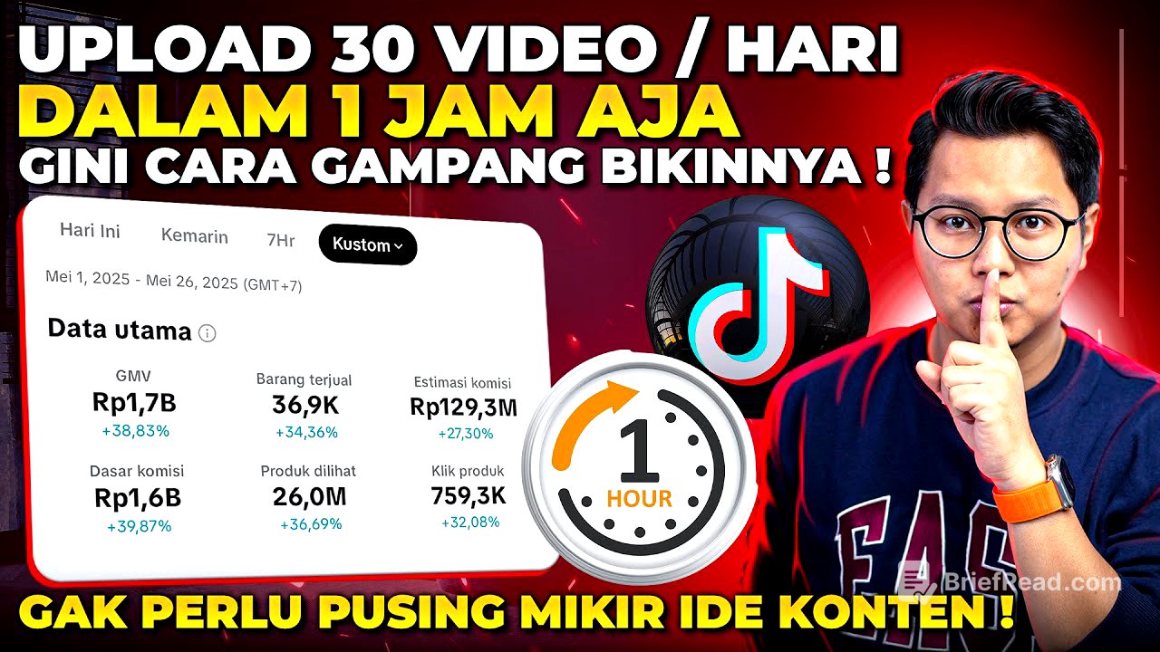 UPLOAD 30 VIDEO PER HARI DALAM 1 JAM DI TIKTOK AFFILIATE, GINI CARA GAMPANGNYA !