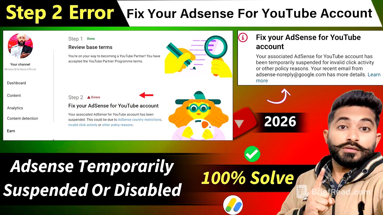 Your associated adsense for youtube account has been suspended / disabled for invalid click activity