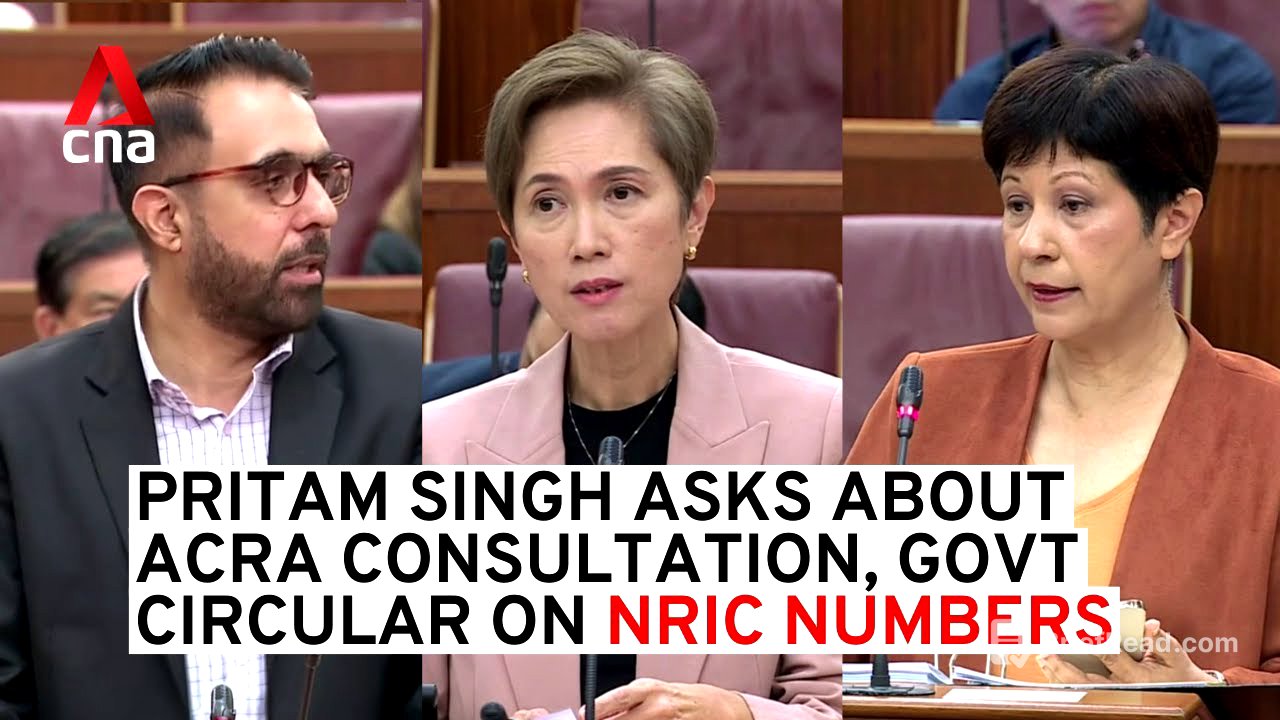 Workers' Party chief Pritam Singh asks ministers about ACRA's stance on NRIC numbers and govt policy