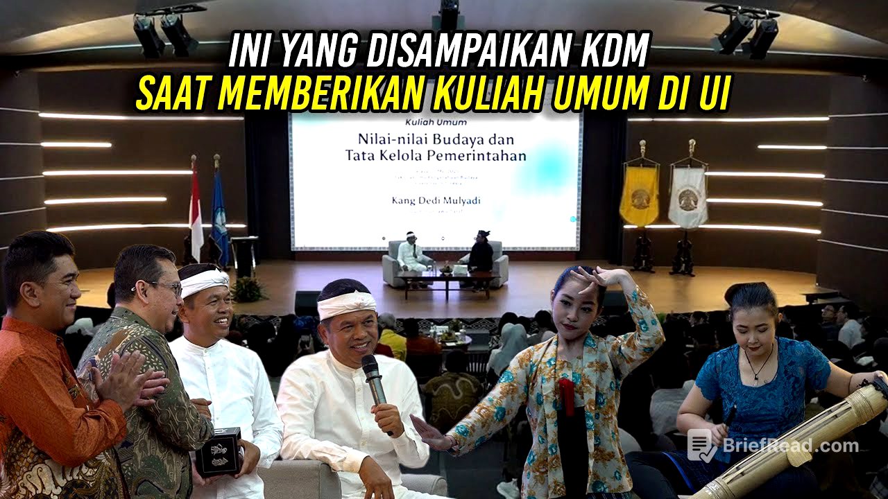 INI YANG DISAMPAIKAN KDM SAAT MEMBERIKAN KULIAH UMUM DI UI