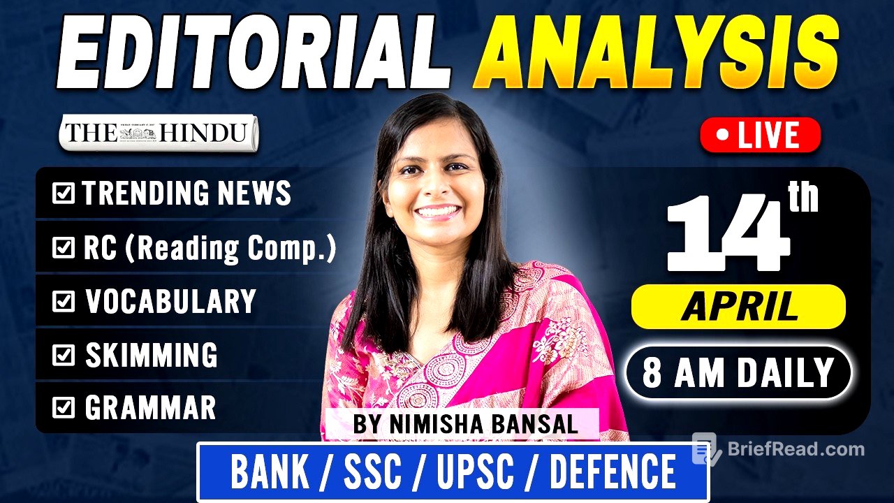 Editorial Analysis | 14th April, 2026 | Vocab, Grammar, Reading, Skimming | Nimisha Bansal