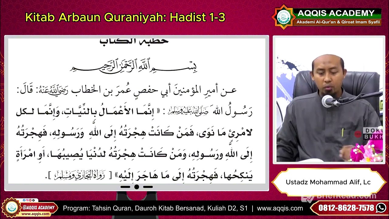Kajian Kitab Arbaun Quraniyah Hadist 1 3