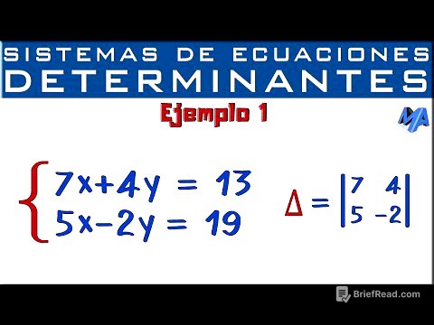 Sistemas de ecuaciones lineales 2x2 | Determinantes - Método de Cramer | Ejemplo 1