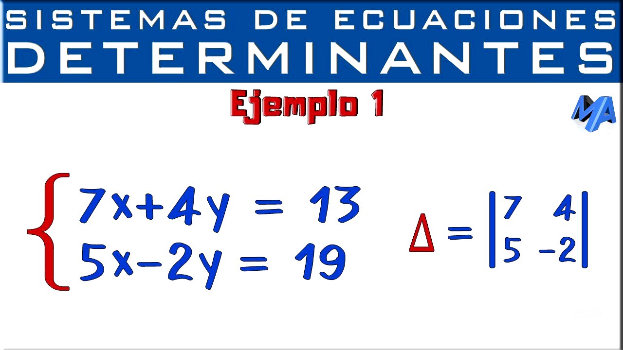 Sistemas de ecuaciones lineales 2x2 | Determinantes - Método de Cramer | Ejemplo 1