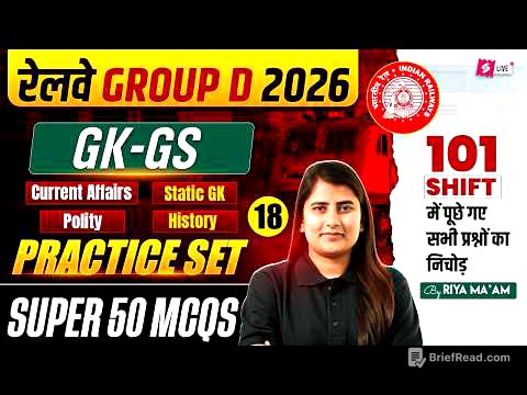 RRB Group D GK-GS Practice Set Questions | Group D Static GK Class 2026 | Group D Class By RIYA MAAM