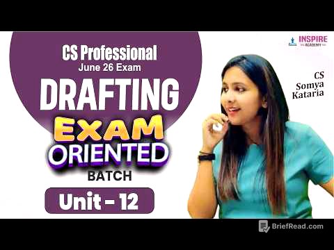 CS Professional Drafting Lec 7 | Exam Oriented Batch | June 2026 | CS Somya Kataria #drafting