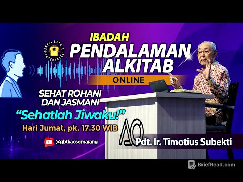 Pdt. Ir. Timotius Subekti - SEHATLAH JIWAKU! - 25.07.2025 - IBADAH PA