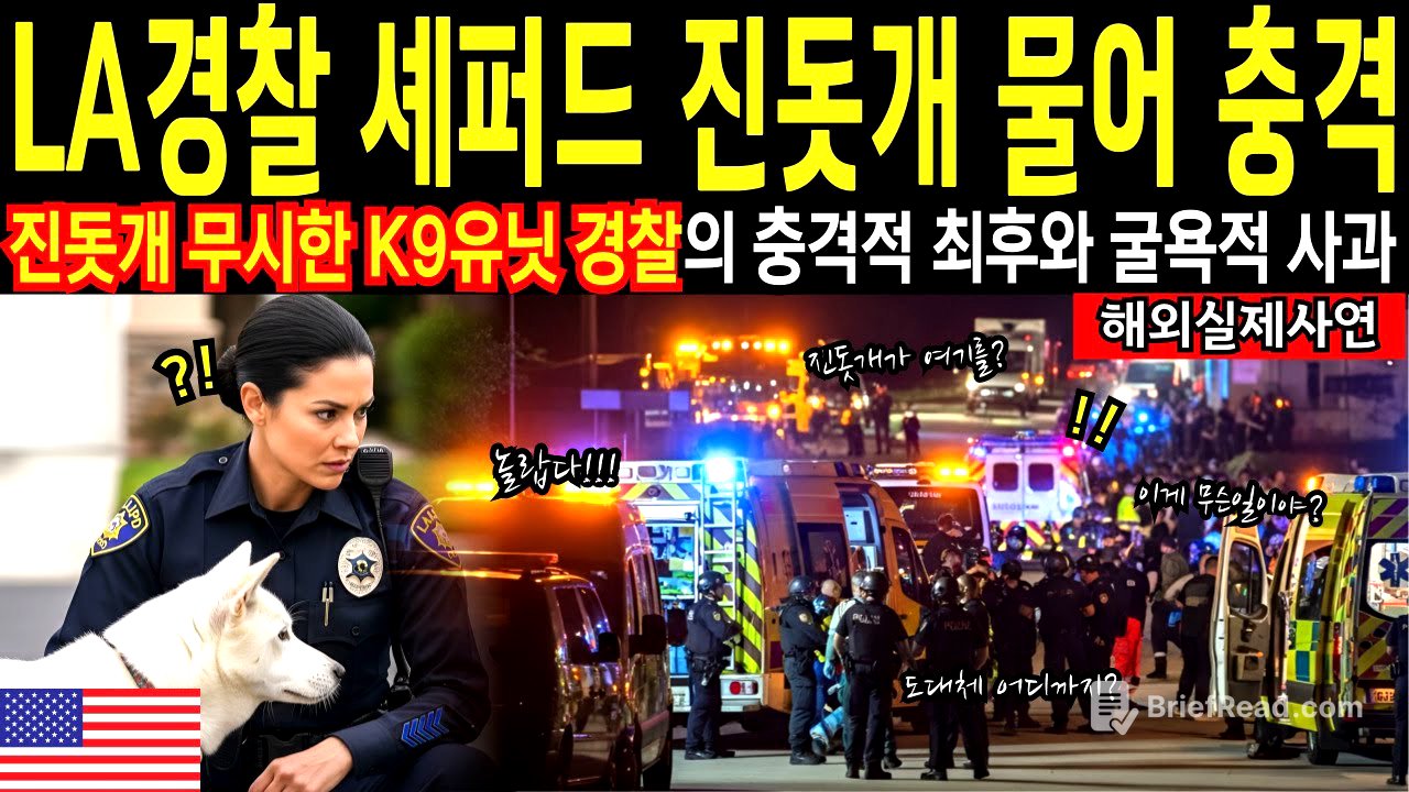 [해외감동사연] 사건 현장에서 진돗개가 세계에 보여준 용기와 감동실화, LA경찰이 진돗개에 무릎 꿇은 이유