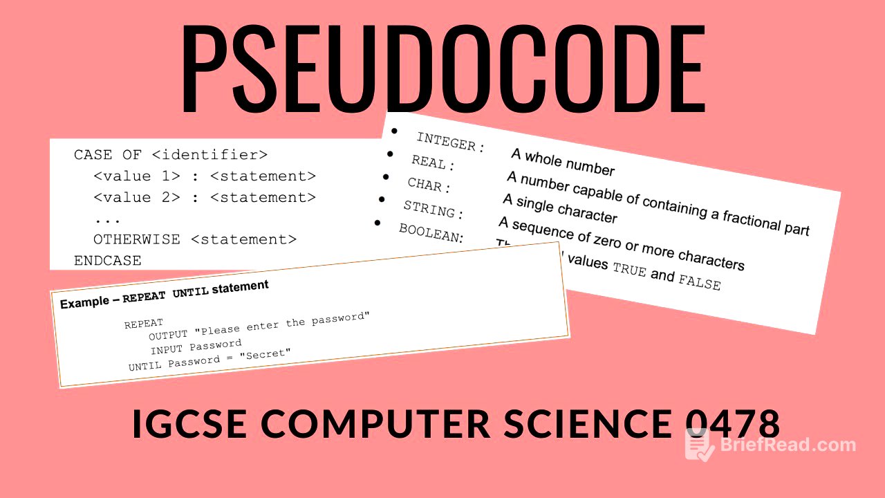 IGCSE Computer Science 0478 | Ultimate Pseudocode guide