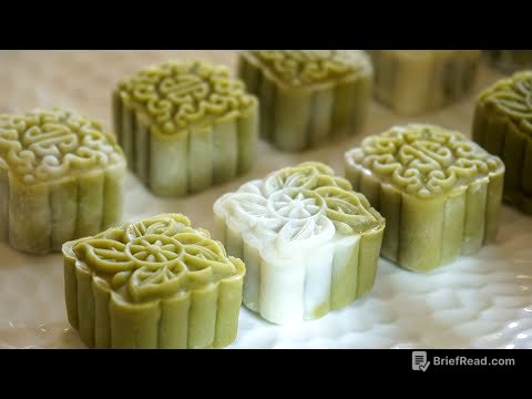 Matcha Snowy Mooncakes (Red Bean Filling) | 抹茶红豆冰皮月饼
